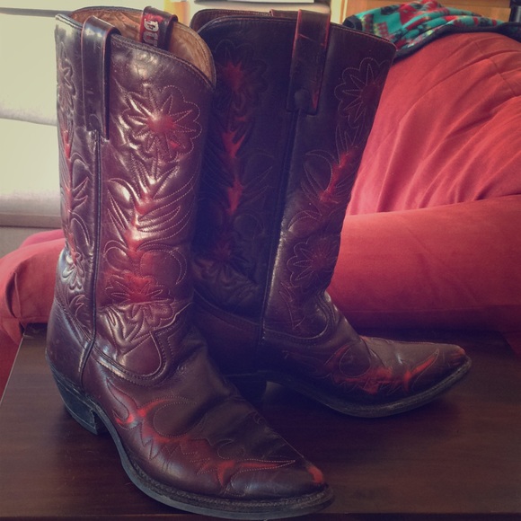 cherry red cowboy boots